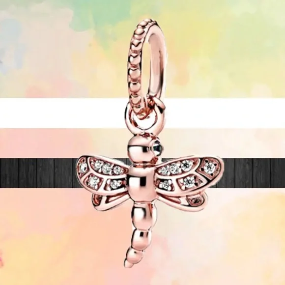 Pandora rose gold dragonfly charm deals